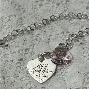 Silver Heart Charm Bracelet